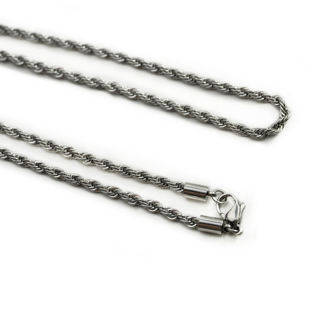 Kassidy Thin Silver Rope Necklace (Unisex)